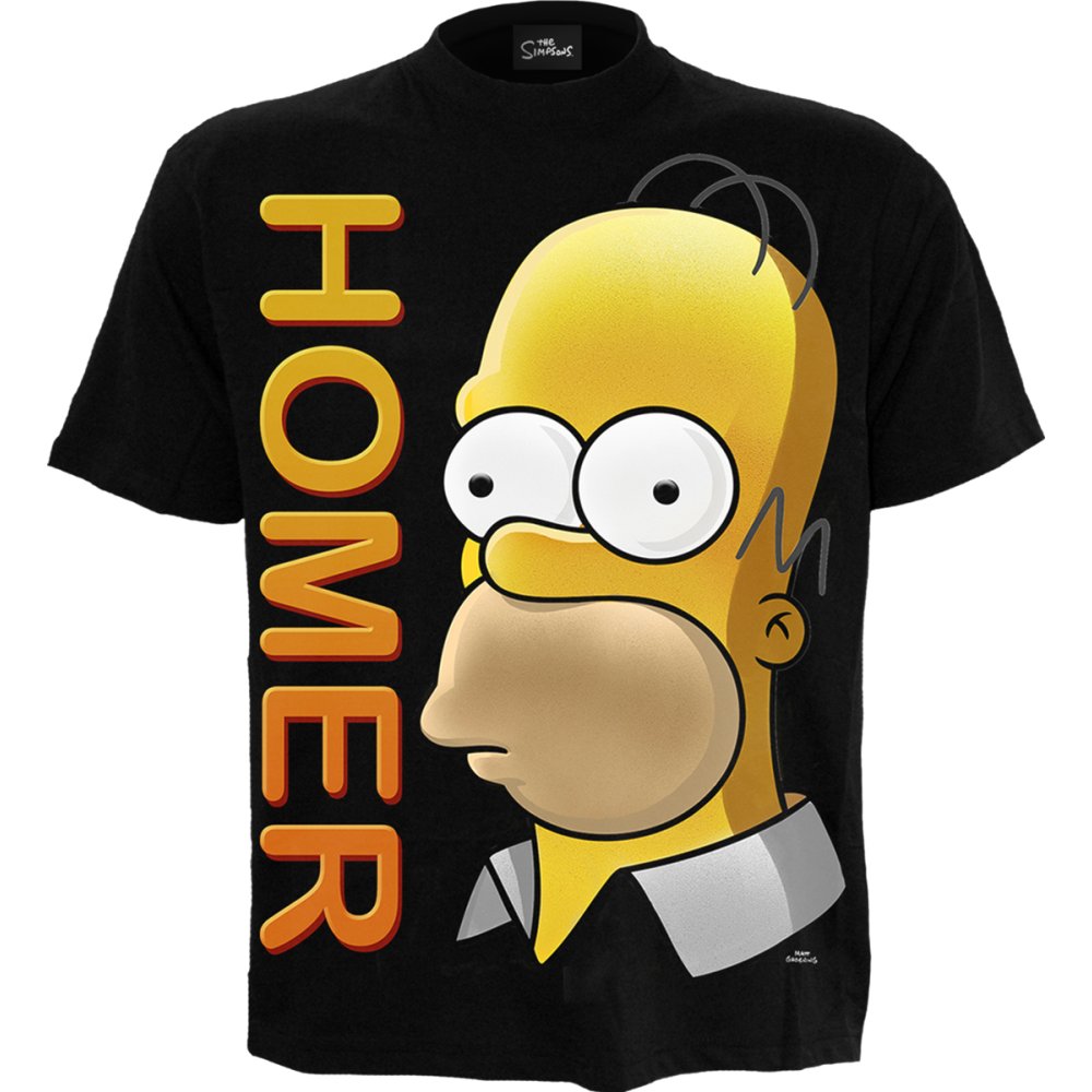 Spiral The Simpsons - Homer Portrait Mens T-shirt - Black